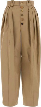 Chlo&eacute; Pantaloni a gamba larga in cotone - - Trousers - Donna - Beige - M