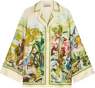 Alemais Alemais Jungle Boogie Printed Silk Shirt - Multicoloured - 16 (UK16 / XL)