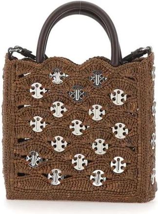 Paco Rabanne Bolso de mano de rafia - Bags - Mujer - Marr&oacute;n - ONE SIZE