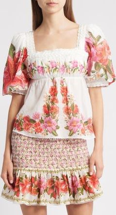 Farm Rio Floral Print Top in Off-White at Nordstrom Rack, Size Xx-Small