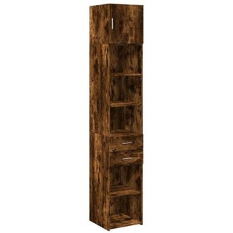 vidaXL Slim Storage Cabinet Smoked Oak 40x42.5x225 cm Engineered Wood vidaXL