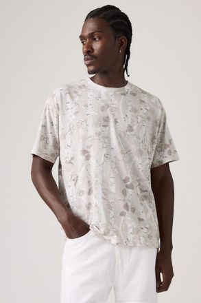 Levi's Boxy Tee - Uomo - XL - Bianco / Falke Birch Camo Silvery Tonal