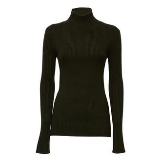 Victoria Beckham Maglione a collo alto a coste - - Knitwear - Donna - Verde - M