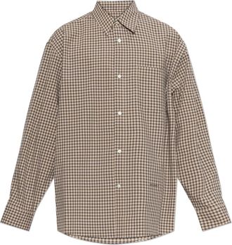 Marni Katoenen geruite blouse - Heren - Casual Overhemden - Beige - XL - Katoen - Overhemden