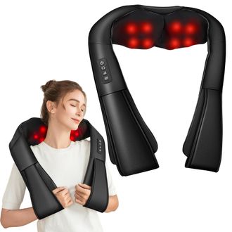 OEM Masajeador De Espalda Y Cuello, Masajeador T&eacute;rmico 3d Para Cuello, Masajeador De Espalda Para Aliviar El Dolor Muscular, Cuero Sint&eacute;tico, Regalo Para 