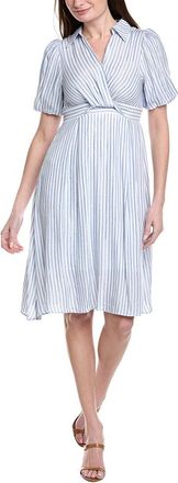 Gracia Striped V Collar Neck Dress