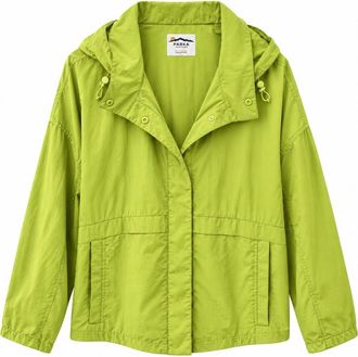 HFX Womens Nylon Water Resistant Lightweight Zip Front Windbreaker Jacket, Tomato
