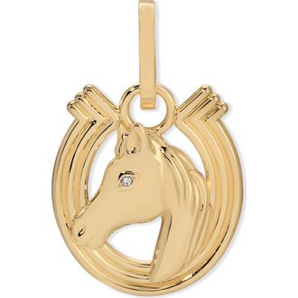 Adina Reyter Groovy Diamond Horse Head Hinged Charm in 14K Yellow Gold at Nordstrom