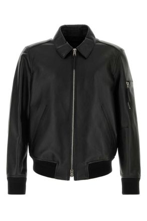 Tom Ford Black Solid Leather Jacket