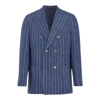 Oscar Jacobson Formal Blazers, male, Blue, Size: 3XL Farris Patch Soft Blazer