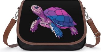 Generic Bisexual Flag Turtle Small Womens Crossbody Bags Shoulder Handbag with Adjustable Strap for Travel