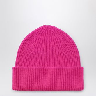 Le Bonnet Beanie in lana e caregora color Poppy pink