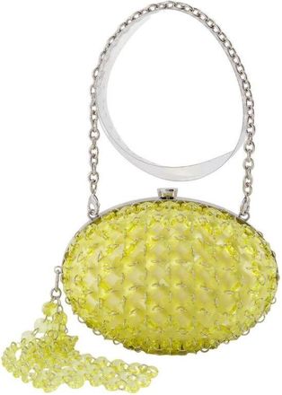 Self Portrait Self-Portrait Crystal-Embellished Clutch Yellow