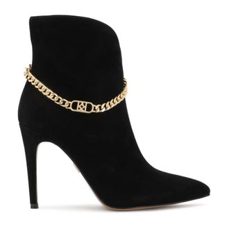 Kazar Suede Booties with Chain Detailing - Dames - Schoenen - Zwart - Maat: 40 EU Su&egrave;de