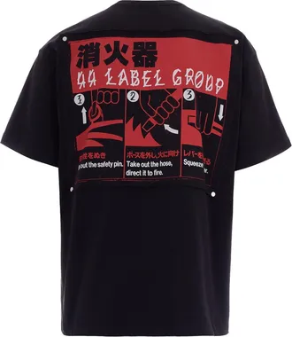 44 Label Group Mens T-Shirt Maximum Speed Black-Warning High Risk Red Cotton T-Shirts Black/warning And Polos