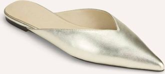 Yosi Samra Womens Nera Pointed Mule In Gold Metallic Leather