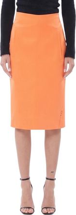 Off-white Orange Solid Knee Length Skirt