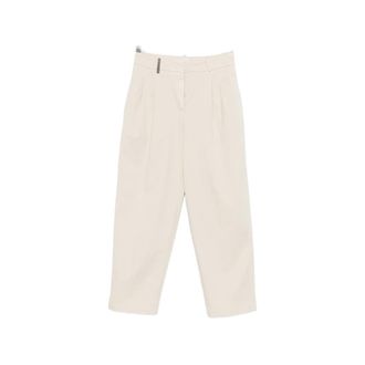 PESERICO Pleated Cropped Trousers