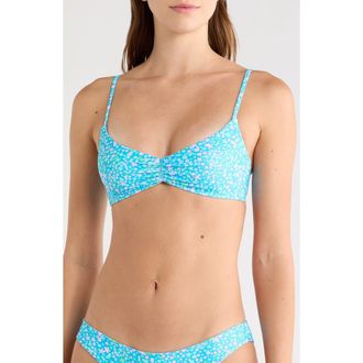 Kulani Kinis Gathered Crop Bikini Top in Ocean Kisses at Nordstrom, Size X-Small
