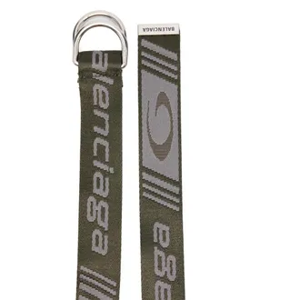 Balenciaga Logo-Embroidered Fabric Belt - Green