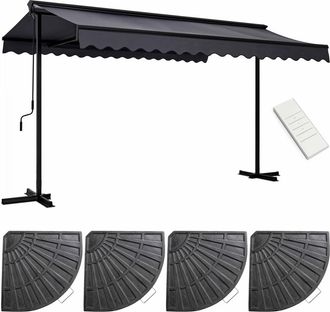 Oviala Tienda m&oacute;vil el&eacute;ctrica de 4x3m y 4 losas ponderadas grises