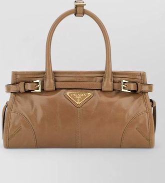 Prada bonnie leather mini handbag buckle detail