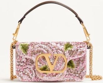 Valentino Garavani Valentino Garavani Loc&ograve; Small Embroidered Shoulder Bag Wo