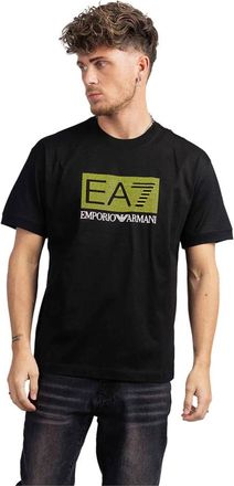 Emporio Armani Fluo Logo T-Shirt - Heren - T-shirts - Zwart - S - Katoen - Tops