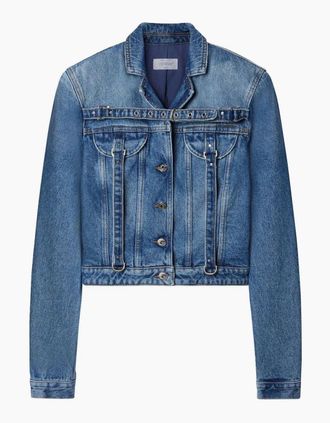 Off-white Womens Womens Cargo Crop Jacket Blue - Size: 14