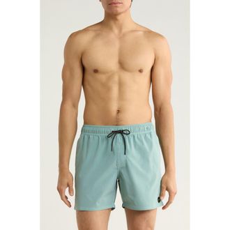 Rvca Pigment-Dyed Elastic Waist Shorts in Blue Haze at Nordstrom Rack, Size Large