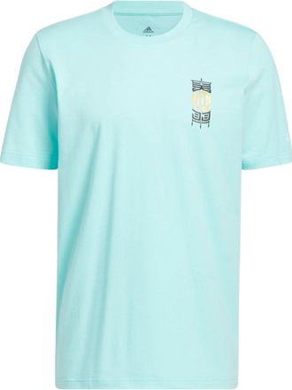 adidas Mens adidas Rose 3 King Tee Basketball Tactical Board Pattern Printing Sports Short Sleeve Blue T-Shirt HI1489