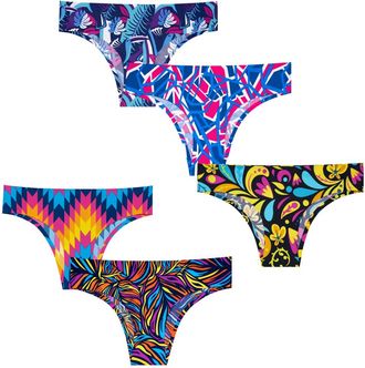 Oddballs | Womens Seamless Briefs Multipack | 5 Pack | Womens Underwear | Everyday Pants | Bikini Briefs | Candy Cane Bundle | Size 14