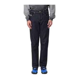 Diesel Straight Jeans, male, Blue, Size: W33 Comfort Fabric Regular Fit Jeans