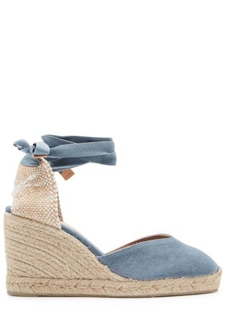 Castaner Chiara 80 Canvas Wedge Espadrilles - Blue - 36 (IT36/ UK3)