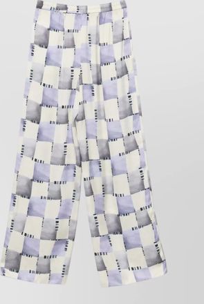 Emporio Armani satin trousers wide leg checkered pattern