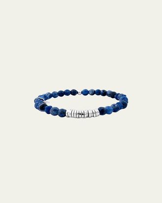 Tateossian Mens Sodalite Bead Bracelet