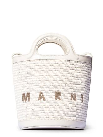 Marni Structured Handbag with Woven Texture and Leather Trim