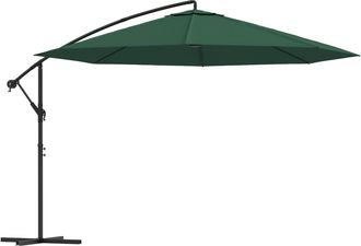 vidaXL Sombrilla Voladiza De Jard&iacute;n Verde 3,5 M Vidaxl
