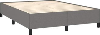 vidaXL Estructura De Cama Sin Colch&oacute;n Tela Gris Oscuro 140x200 Cm Vidaxl