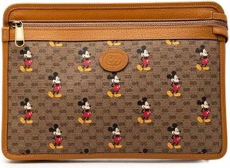 Gucci Pre-owned Clutches, female, Brown, Size: ONE SIZE Pre-owned Vintage Fabric Clutch