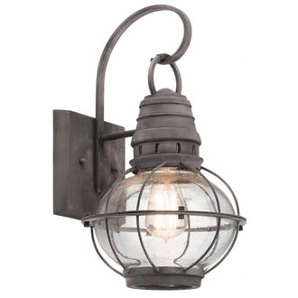 Elstead Lighting Aplique exterior,IP44, aluminio y vidrio, zinc envejecido, H 40.5cm