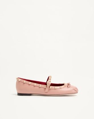 Valentino Garavani Mary-Jane Rockstud Nappa Ballerina 05 mm Woman PHARD 35.5