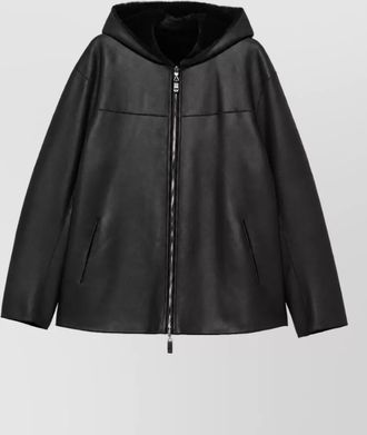 Emporio Armani shearling leather jacket
