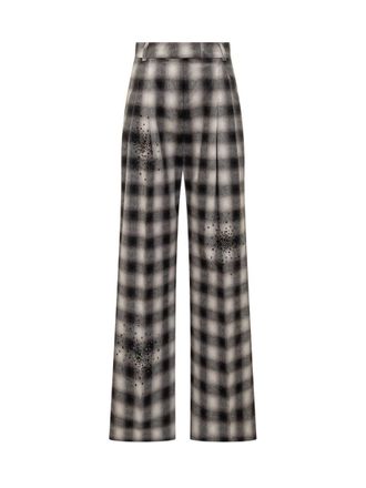 Des_Phemmes Des_Phemmes Des Phemmes Plaid Pants With Crystal Details
