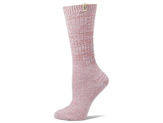 UGG Rib Knit Slouchy Crew Socks Womens Crew Cut Socks Shoes Dusk, Polyester/Spandex