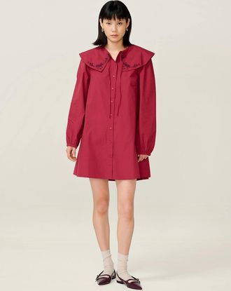 Omnes Womens Sloane Dress in Merlot - Red - Size: 14