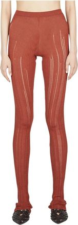 Marco Rambaldi Geribbelde Gebreide Legging - Dames - Leggings - Bruin - M - Broeken