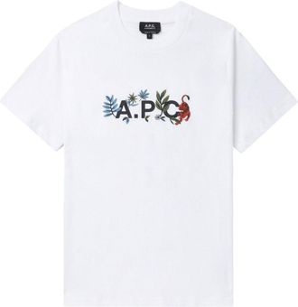 A.P.C. T-shirt met logoprint - Wit