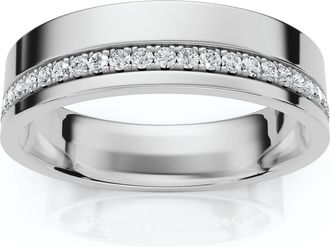 Pompeii3 Mens Diamond Wedding Ring High Polished 14k Gold or Platinum Lab Grown
