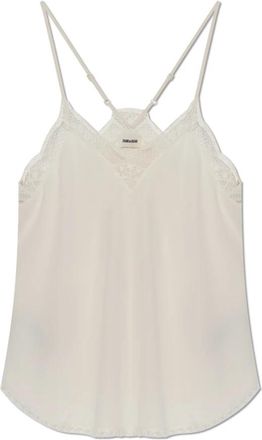 Zadig&Voltaire Top Christy - Dames - Tops zonder mouwen - Beige - M - Satijn - Tops